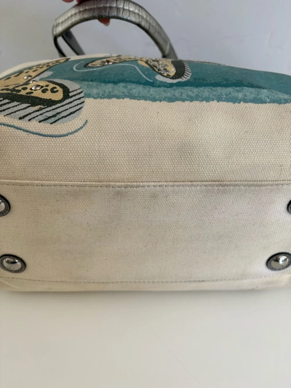 COACH Coastal Canvas Beach Starfish Tote - Picture 7 of 11